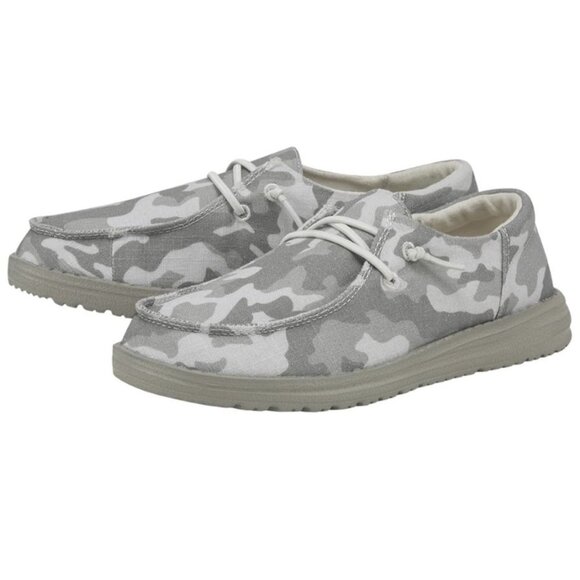 Hey Dude Wendy Funk Cloud Camo Sneakers Womens 10 Gray Slip-On Casual Flats - Picture 1 of 14